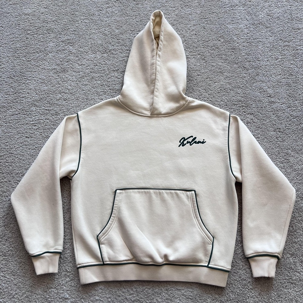 Kulani Kinis Indio California Graphic Hoodie Womens S White Fleece Pullover